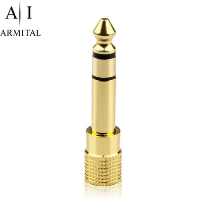 Adattatore Audio Jack 6.35mm Maschio a 3.5mm Femmina Cuffie Stereo Placcato Oro