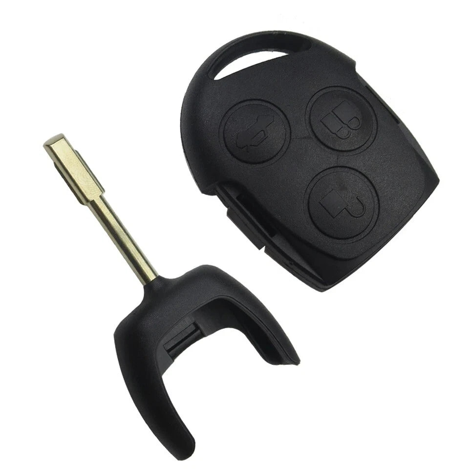 Guscio Cover Chiave Compatibile Per Ford Fiesta Focus Ka Mondeo Transit - Scocca Telecomando 3 Tasti Con Lama Vergine Ricambio Qualità Premium