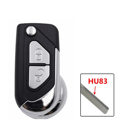 Guscio Chiave Compatibile Citroen C2 C3 DS3 DS4 Berlingo Ricambio Cover 2 Tasti Con Lama A Punta 7,25mm