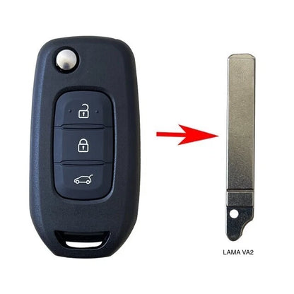 Guscio Telecomando Dacia 3 Tasti Chiave Ricambio Alta Qualità Con Lama Vergine Per Duster Sandero Logan Stepway Dokker Lodgy