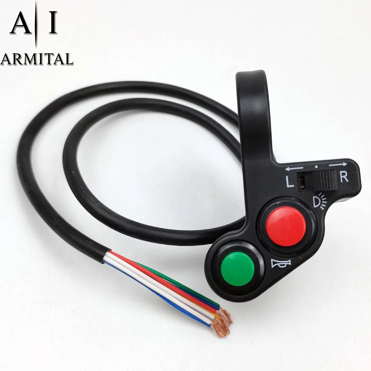 Interruttore Moto Universale Sinistro Per Manubrio 22mm Multifunzione Tre In Uno Per Clacson Frecce E Luci In ABS Alta Resistenza