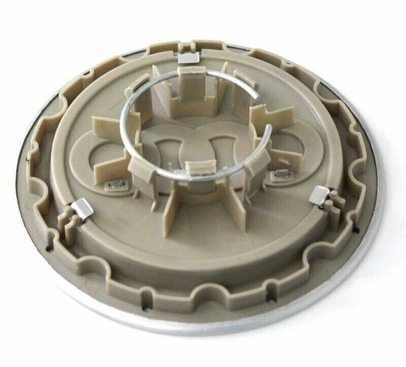 Set 4 Tappi Coprimozzi Compatibili Audi Diametro 146mm Colore Argento Opaco Per Cerchi In Lega A3 A4 A5 A6 TT