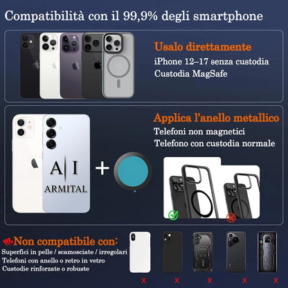 Supporto Auto Magnetico Universale Pieghevole N52 per iPhone MagSafe e Android