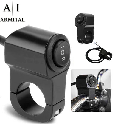 Interruttore Manubrio Moto Universale 22mm Impermeabile 12V-60V In Lega Di Alluminio Per Fari LED E Proiettori Supplementari ATV Scooter