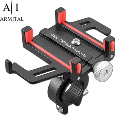 Supporto Telefono Bici e Moto in Alluminio Universale Rotazione 360 Gradi Nero