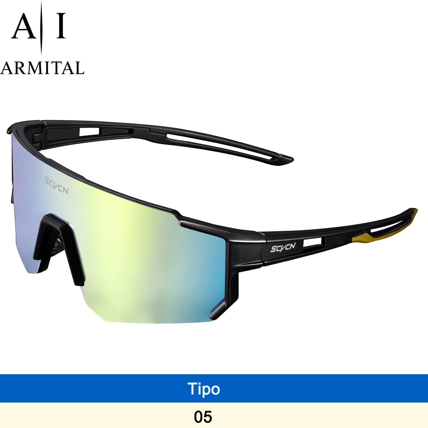 Occhiali da Ciclismo e Sport Outdoor UV400 Lenti HD Antivento in Policarbonato