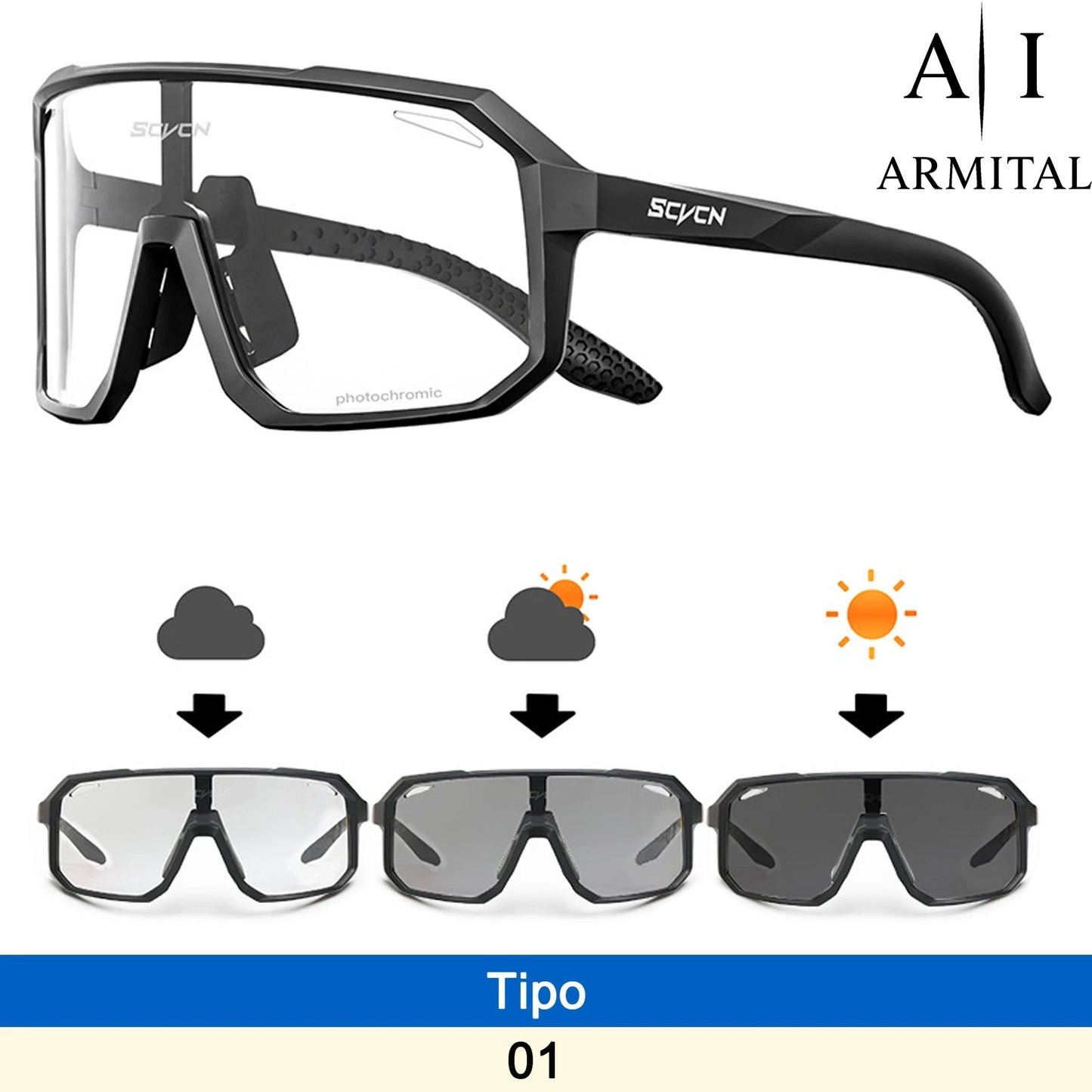 Occhiali Da Ciclismo Fotocromatici In TR90 Protezione UV400 Sportivi Per Running E Moto Antivento Ultra Leggeri
