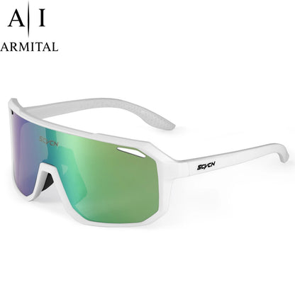 Occhiali da Ciclismo Sportivi UV400 Lenti Policarbonato per Moto Bici e Running