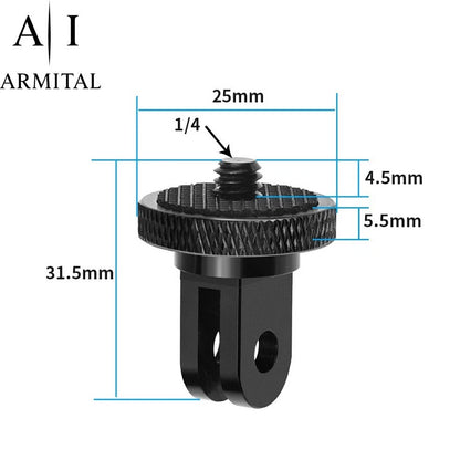 Adattatore Treppiede 1/4" in Alluminio per GoPro Hero 13 Insta360 Osmo Action