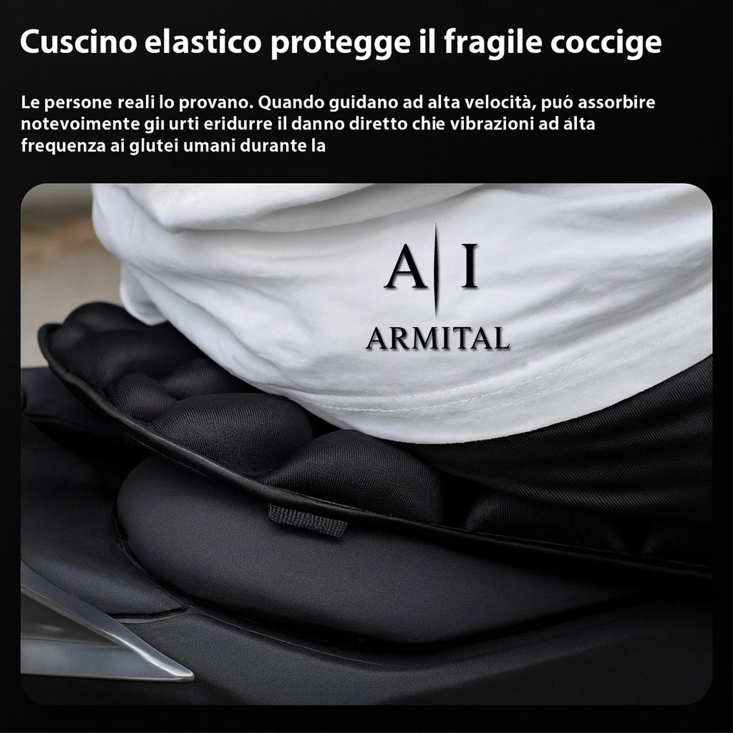 Cuscino Sella Moto 3D Gel Universale Traspirante Ergonomico Antiscivolo