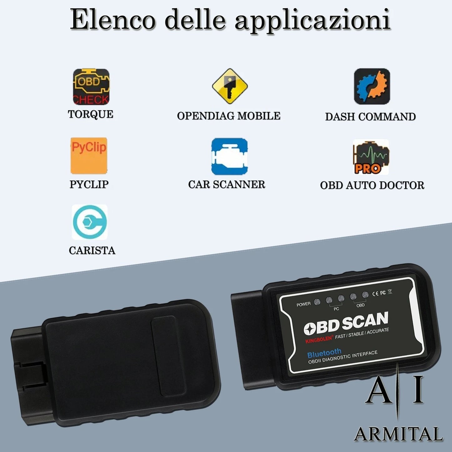 Scanner OBD2 Bluetooth ELM327 Diagnosi Auto Professionale Android e Windows