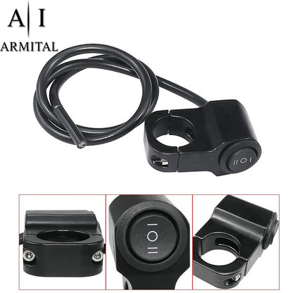 Interruttore Manubrio Moto Universale 22mm 12V 10A Tre Posizioni Luci LED ATV