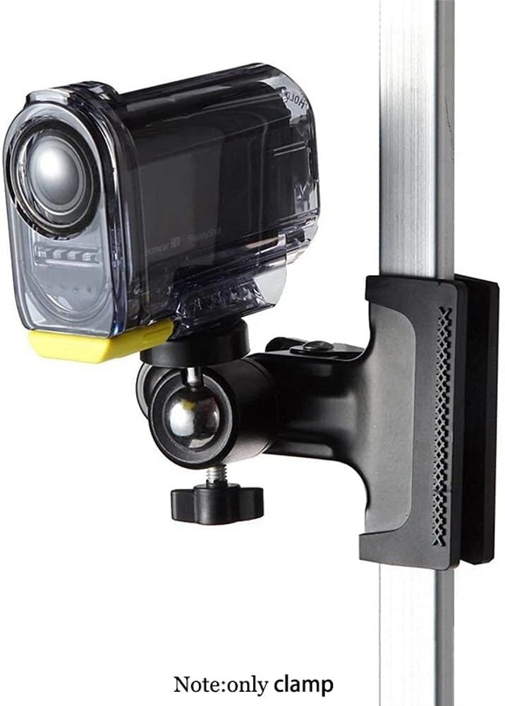Morsetto Alluminio con Testa Sferica 360 Gradi e Attacco Universale 1/4 Pollici