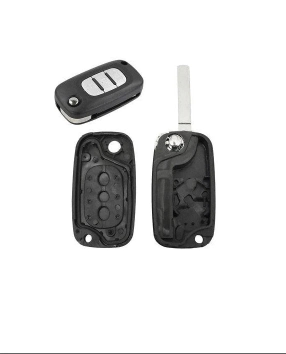 Guscio Cover Chiave Auto Ricambio 2 Tasti Compatibile Renault Clio Megane Laguna Kangoo Twingo Scocca Telecomando Lama Vergine Da Fresare