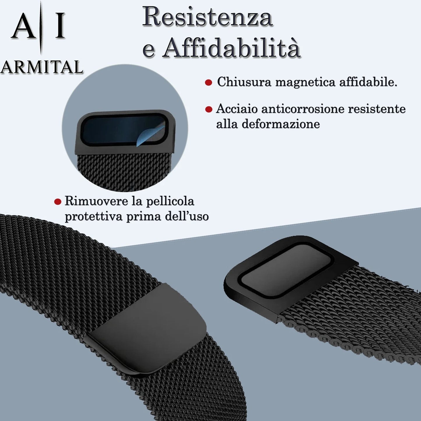Cinturino Milanese Acciaio Inox Apple Watch 38-49mm Maglia Regolabile Serie 1-11