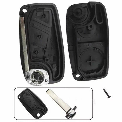Guscio Chiave Compatibile Per Fiat Punto Panda Grande Punto Ducato Bravo Stilo - Ricambio Cover 3 Tasti Con Lama A Scatto In Abs Alta Qualità