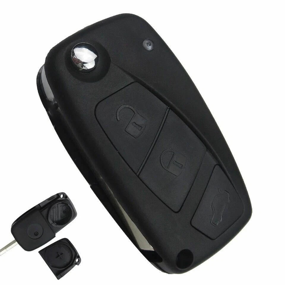 Guscio Chiave Compatibile Per Fiat Punto Panda Grande Punto Ducato Bravo Stilo - Ricambio Cover 3 Tasti Con Lama A Scatto In Abs Alta Qualità