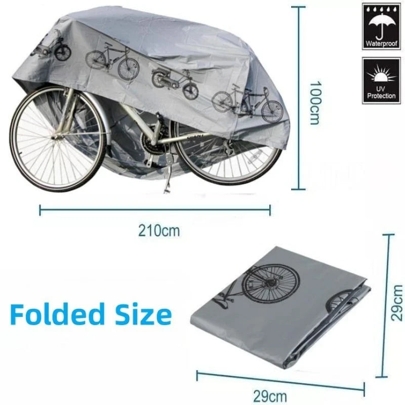 Copertura Impermeabile Bici e Moto Telo Protettivo Anti-UV Poliestere 200x100cm