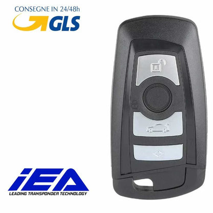 Telecomando Smart Key Completo Per BMW Serie F X3 X4 118d 116 Con Lama Piatta Transponder Elettronica 4 Tasti Chiave Ricambio Professionale