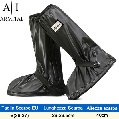 Copriscarpe Impermeabili Moto e Bici Antiscivolo in PVC Riutilizzabili Neri