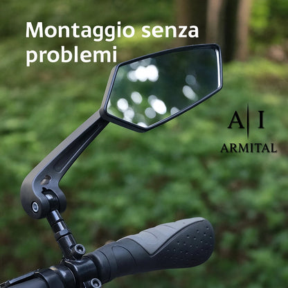 Coppia Specchietti Retrovisori Bici e Scooter Regolabili 360 Gradi HD Universali