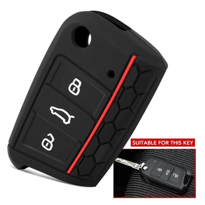 Guscio Protettivo In Silicone Per Chiave Volkswagen E Seat Golf 7 GTI Polo Tiguan Custodia Morbida Antigraffio 3 Tasti
