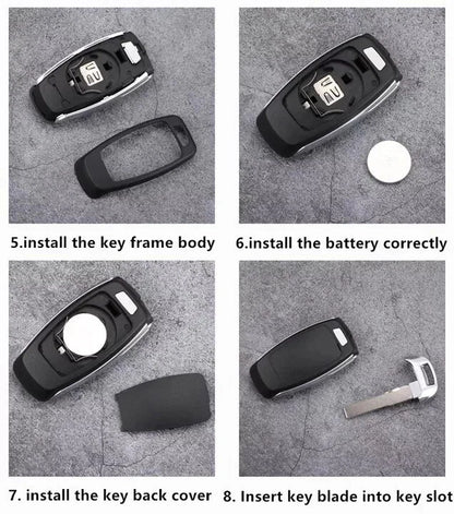 Guscio Cover Telecomando Compatibile Audi A1 A3 A4 A6 Q2 Q3 Q7 TT Chiave 3 Tasti Finitura Lucida o Opaca Con Lama Vergine