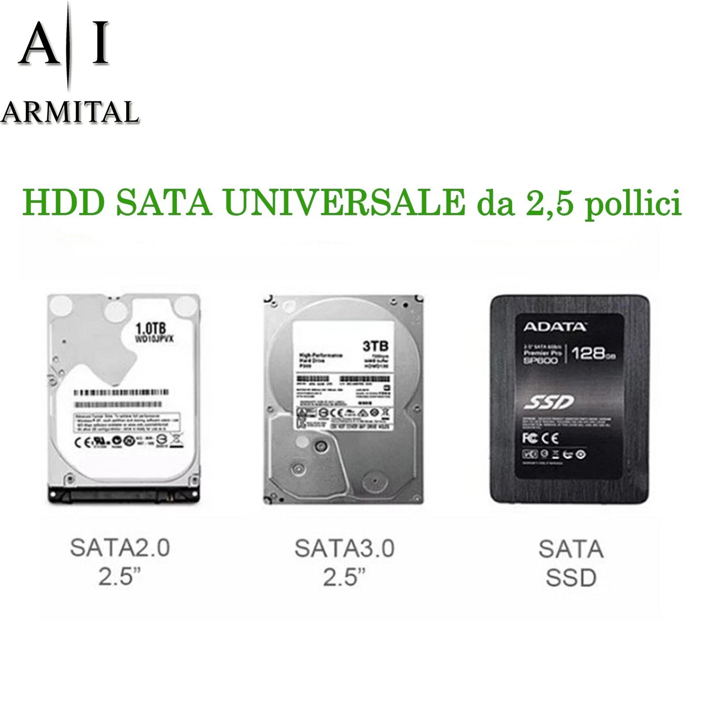 Case Esterno 2.5 SATA USB 3.0 Trasparente per SSD HDD Box con Supporto UASP