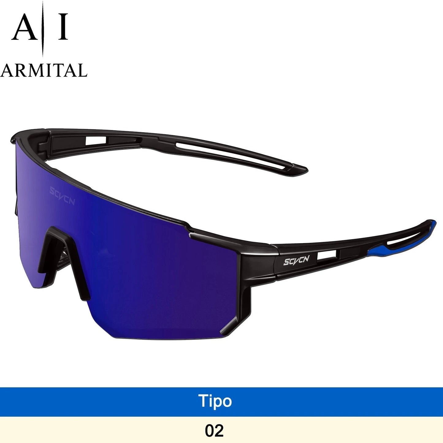 Occhiali da Ciclismo e Sport Outdoor UV400 Lenti HD Antivento in Policarbonato