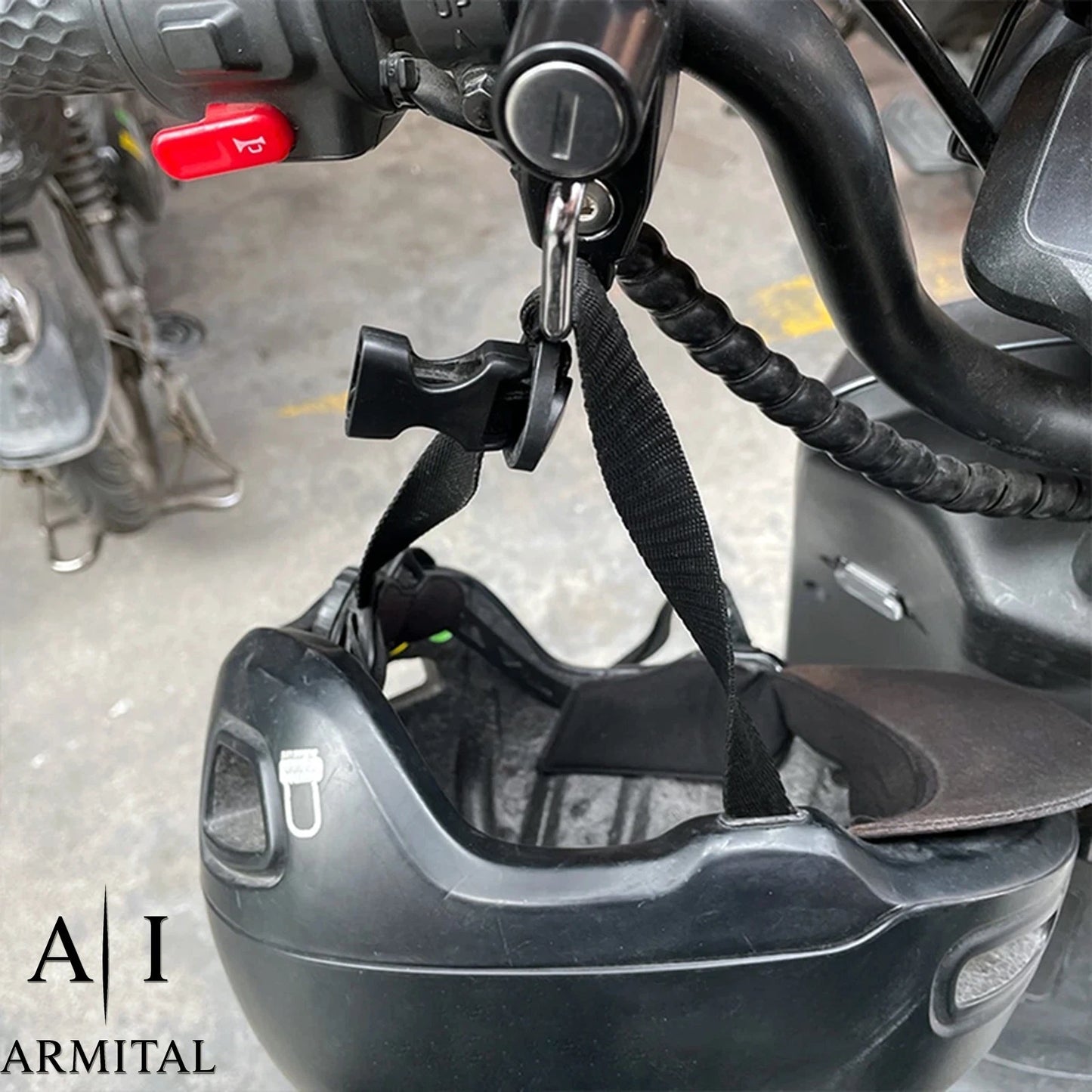 Lucchetto Universale Per Casco Moto E Scooter In Lega Di Alluminio Antifurto Sottosella Con Doppia Chiave