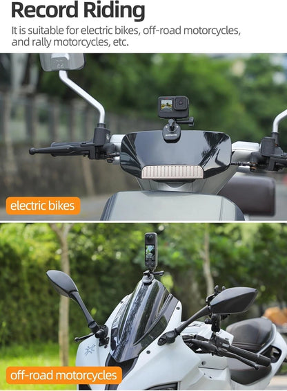 Supporto Moto CNC Universale per Action Cam e Smartphone Attacco Parabrezza