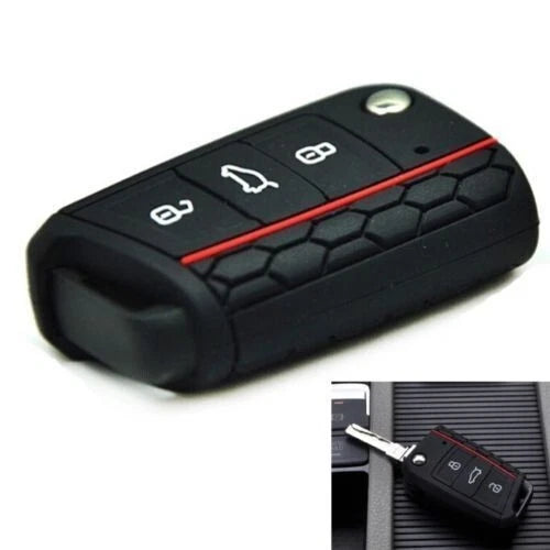 Guscio Protettivo In Silicone Per Chiave Volkswagen Golf 7 GTI Polo Tiguan Seat - Custodia Morbida 3 Tasti Antiurto E Antigraffio