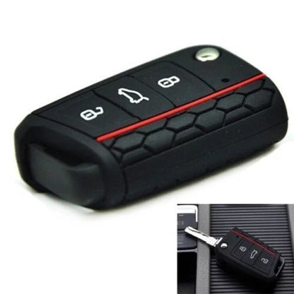 Guscio Protettivo In Silicone Per Chiave Volkswagen Golf 7 GTI Polo Tiguan Seat - Custodia Morbida 3 Tasti Antiurto E Antigraffio