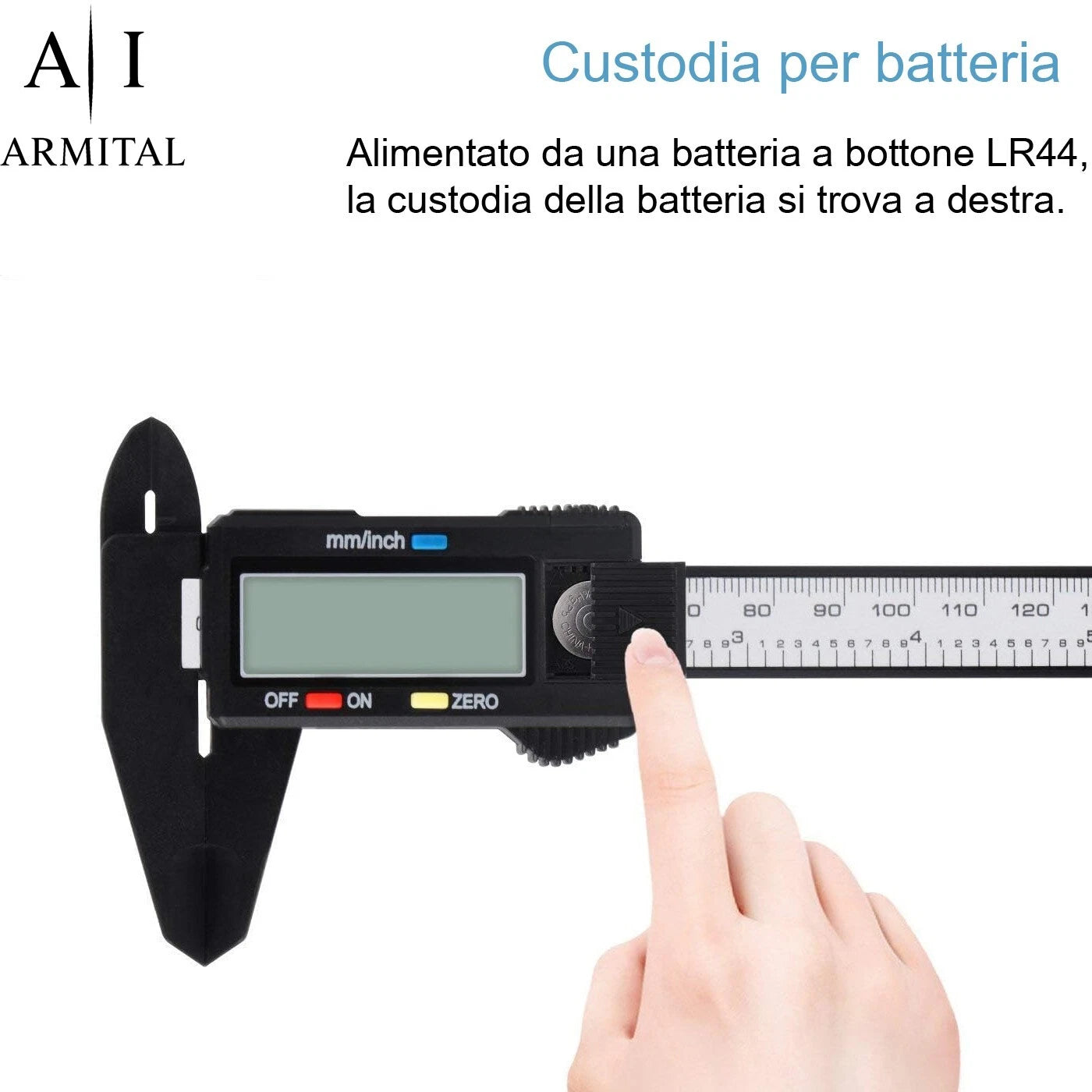 Calibro Digitale 0-150mm LCD Professionale per Misurazioni Millimetri e Pollici