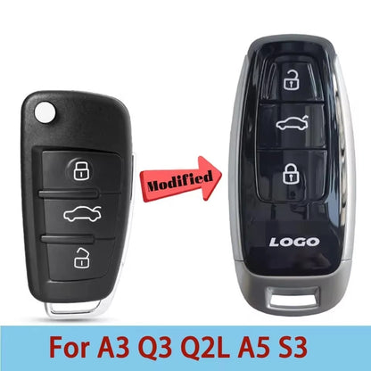 Guscio Cover Modifica Chiave Per Audi A3 Q3 Q2 Telecomando Keyless 3 Tasti Con Lama Vergine Alta Qualità