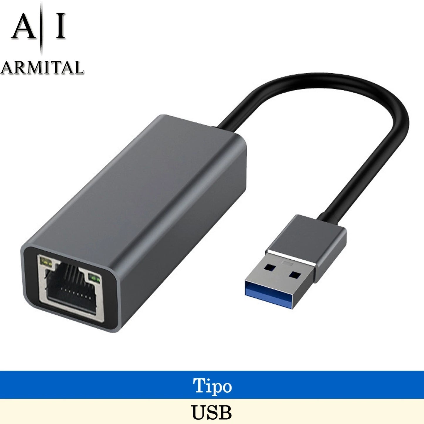 Adattatore Ethernet Gigabit 1000Mbps USB Type-C Lan RJ45 Alluminio Plug Play