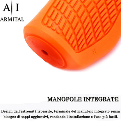 Coppia Manopole MTB Ergonomiche Antiscivolo in Gomma TPR con Doppio Bloccaggio in Alluminio Universali per Bicicletta Mountain Bike BMX e City Bike