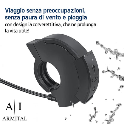 Caricatore Moto USB C e QC3.0 48W Impermeabile IP65 - Presa Ricarica Rapida PD 30W per Manubrio Moto e ATV 12V 24V