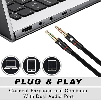 Adattatore Sdoppiatore Audio Jack 3.5mm Y Cavo per Cuffie e Microfono PC Laptop
