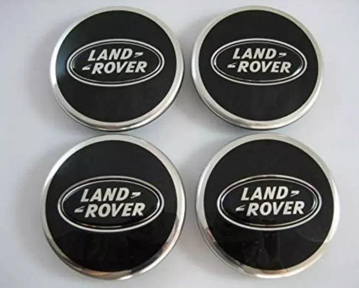 Set 4 Tappi Coprimozzo Per Cerchi In Lega Da 62mm Compatibili Con Land Rover Freelander Discovery Evoque Nero Opaco