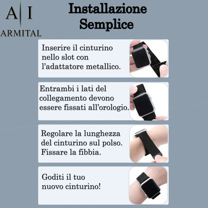 Cinturino Milanese Acciaio Inox Apple Watch 38-49mm Maglia Regolabile Serie 1-11