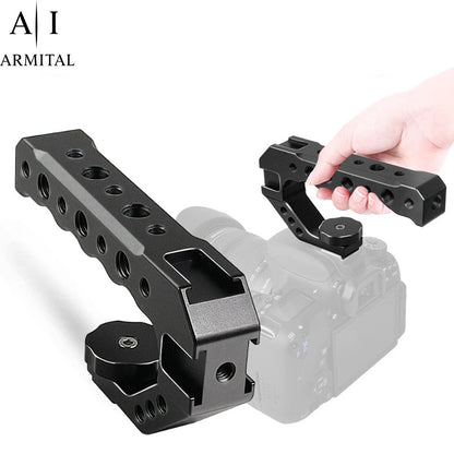 Maniglia Superiore Alluminio CNC per Fotocamere DSLR Mirrorless con Cold Shoe