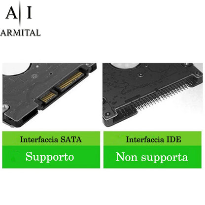 Box Esterno Trasparente 2.5 Pollici SATA USB 3.1 per HDD e SSD con Supporto UASP Installazione Senza Attrezzi