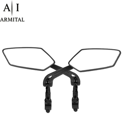 Coppia Specchietti Retrovisori Universali per Bici e Monopattino Elettrico - Lente Convessa HD Regolabile 360 Gradi in ABS Alta Resistenza