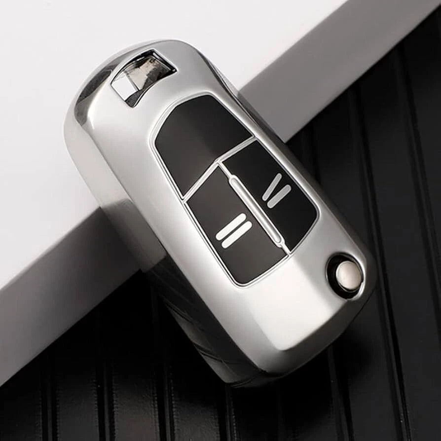 Guscio Protettivo Silver In TPU Per Telecomando Opel Astra H Corsa D Zafira Meriva Cover Chiave 2 Tasti Effetto Cromato