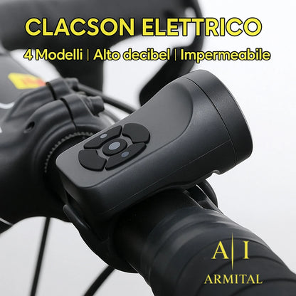 Clacson Elettrico Per Bicicletta 120dB Con Allarme Antifurto Impermeabile Ricaricabile USB Per MTB Bici Da Corsa E City Bike