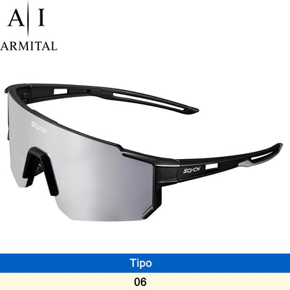 Occhiali da Ciclismo e Sport Outdoor UV400 Lenti HD Antivento in Policarbonato
