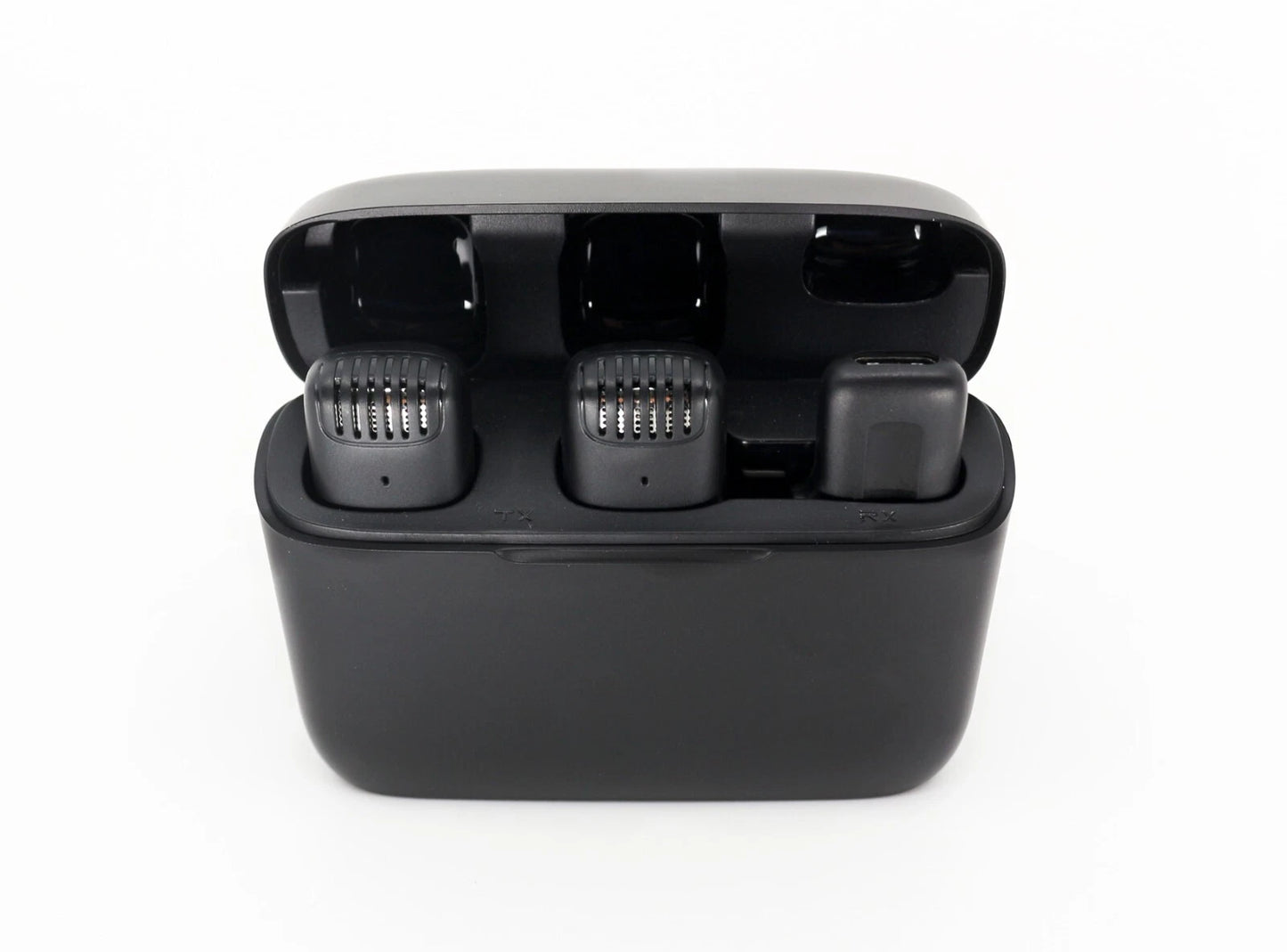 Microfono Lavalier Wireless Professionale Doppio con Custodia Ricarica USB-C
