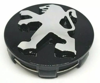 Set 4 Tappi Coprimozzo Per Cerchi In Lega Diametro 60mm Finitura Nero Lucido E Argento In Abs Resistente