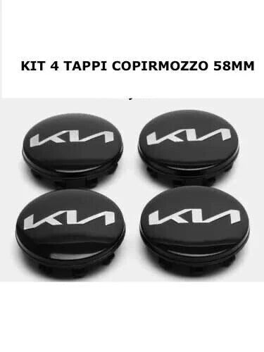 Kit 4 Tappi Coprimozzo Compatibili Con Kia Picanto Rio Soul Sportage Ceed Diametro 58mm In Lega Di Alta Qualità